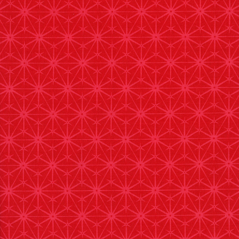 Andover Fabrics Sugarberry - Scarlet Starburst - Patchwork and Quilting Fabric from Brown's Craft Shed (Tags: Fabric Andover Fabrics basics blenders bold christmas festive Geometric modern patterns quilting cotton red Scarlet Starburst Stripes Sugarberry )