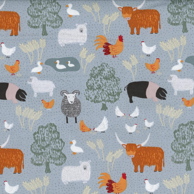 Lewis & Irene Country Life Reloved - Patchwork and Quilting Fabric from Brown's Craft Shed (Tags: Fabric animal children grey Western )