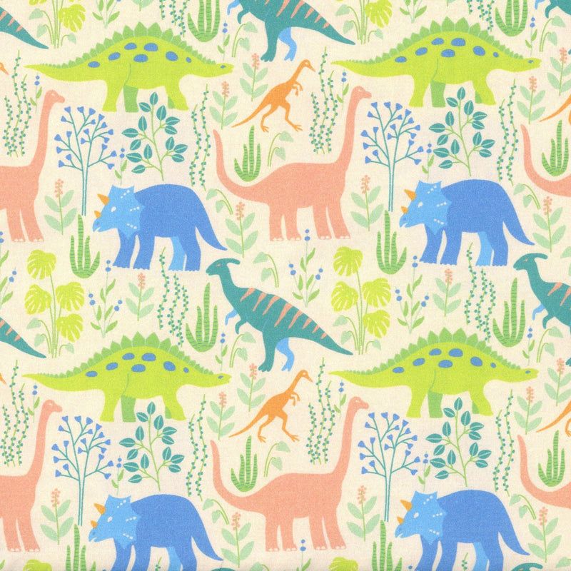 Paintbrush Studio Fabrics Dinosaur Stories - Patchwork and Quilting Fabric from Brown's Craft Shed (Tags: Fabric animal blue children green )