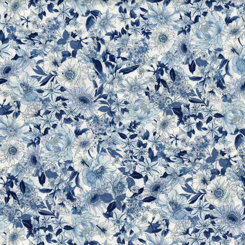 Robert Kaufman Vintage Fleur - Patchwork and Quilting Fabric from Brown's Craft Shed (Tags: Fabric blue Floral )