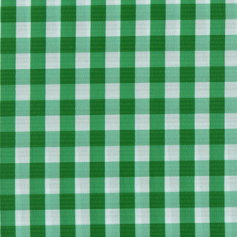 Devonstone Collection - Gingham Seersucker (Green) - Patchwork and Quilting Fabric from Brown's Craft Shed (Tags: Fabric check checks children classic country Devonstone Collection green home decor playful quilt backing spring textured white )