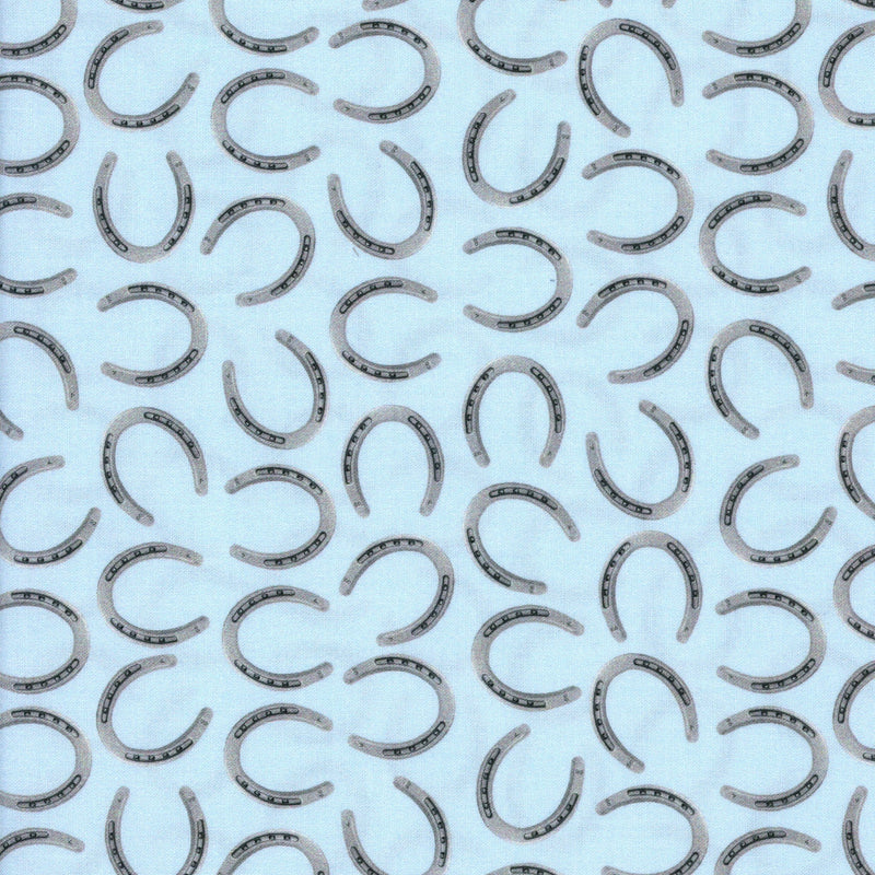 Kennard & Kennard - Saddle Up by Milvale Design Studio - Patchwork and Quilting Fabric from Brown's Craft Shed (Tags: Fabric animals blue children country horse horseshoe Kennard & Kennard Milvale Design Studio novelty patterns playful Saddle Up sky Western wildlife )