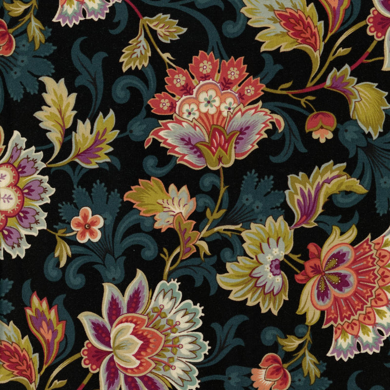 Andover Fabrics Edyta Sitar of Laundry Basket Quilts Dahlia Canterbury - Patchwork and Quilting Fabric from Brown's Craft Shed (Tags: Fabric blue bold green jacobean ornamental patchwork purple quilting red statement traditional vintage )