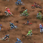 KK Fabrics MotoCross Maniacs - Dirtbikes Allover Dirt - Patchwork and Quilting Fabric from Brown's Craft Shed (Tags: Fabric dirtbikes KK Fabrics motocross MotoCross Maniacs motorbikes )