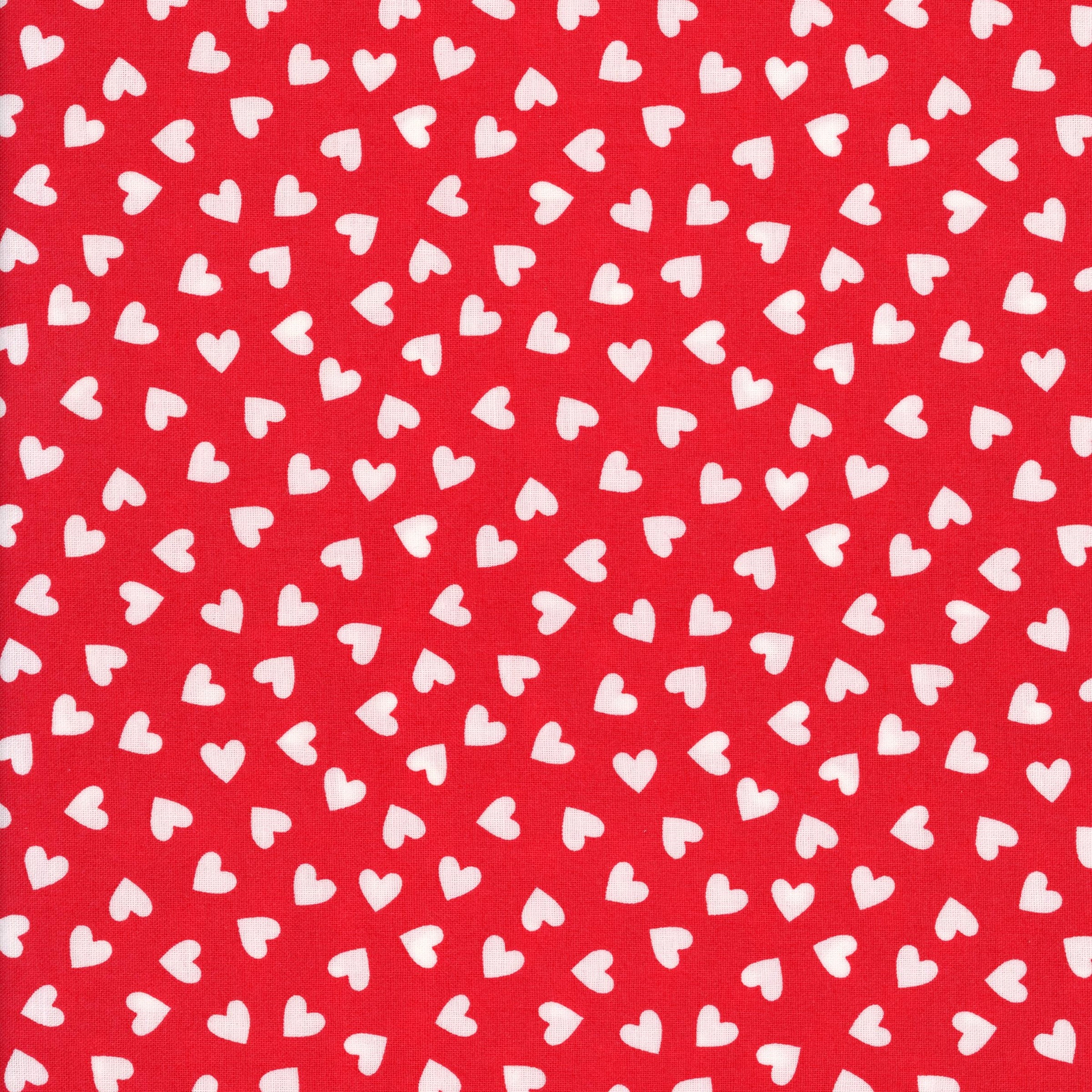 Windham Fabrics - Brights & Pastels Basics - Patchwork and Quilting Fabric from Brown's Craft Shed (Tags: Fabric Brights & Pastels Basics hearts love novelty patterns playful red valentines day white Windham Fabrics )
