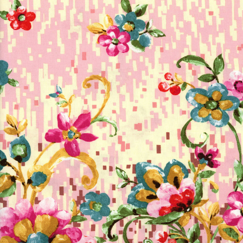 Sonnett by Victoria Findlay Wolfe for Newcastle Fabrics - Patchwork and Quilting Fabric from Brown's Craft Shed (Tags: Fabric blossoms bold colourful florals garden modern multi nature Newcastle Fabrics patterns pink Sonnett Victoria Findlay Wolfe )