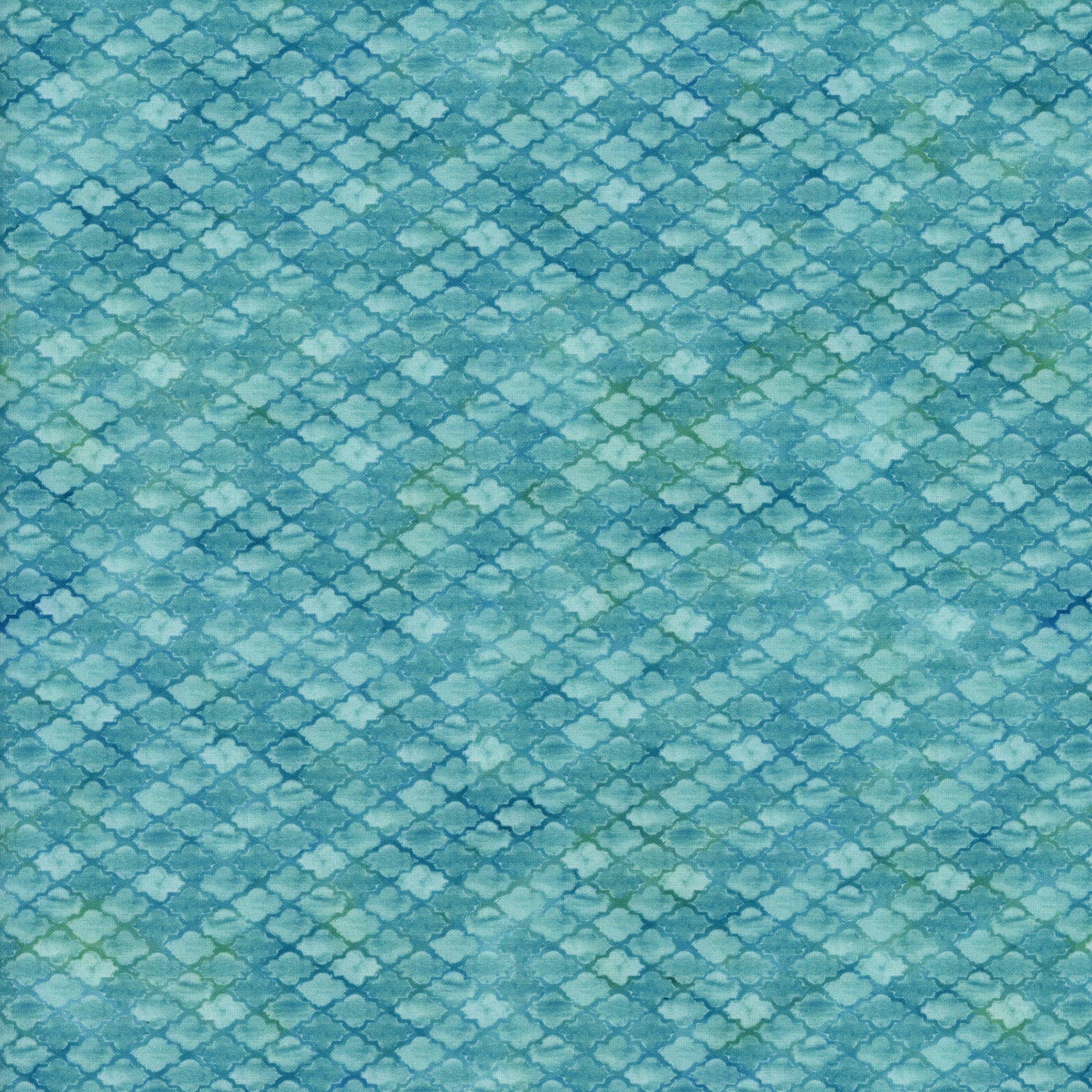 In The Beginning Fabrics: Butterfly Fantasy by Jason Yenter (Teal) - Patchwork and Quilting Fabric from Brown's Craft Shed (Tags: Fabric blender blenders blue Butterfly Fantasy Geometric green Jason Yenter nature patterns stained glass teal textures water )