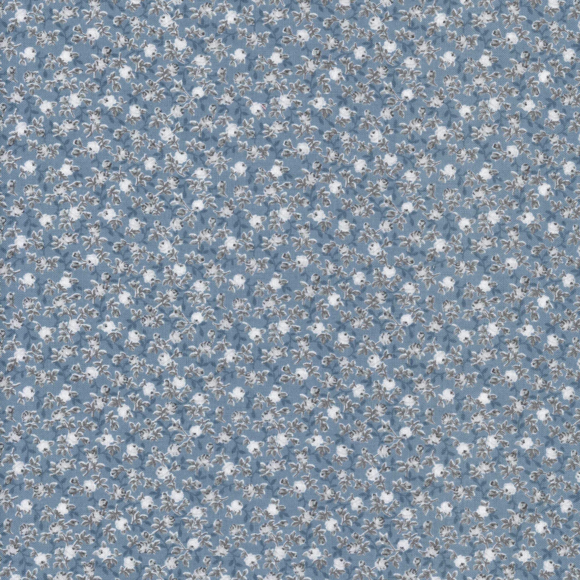 Stof Fabrics Bella Rosa - Patchwork and Quilting Fabric from Brown's Craft Shed (Tags: Fabric Bella Rosa blender blue classic florals ditsy floral dusty blue feminine Floral flowers garden Neutral patterns plants soft tones Stof Fabrics )