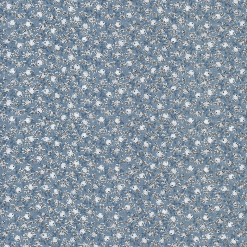Stof Fabrics Bella Rosa - Patchwork and Quilting Fabric from Brown's Craft Shed (Tags: Fabric Bella Rosa blender blue classic florals ditsy floral dusty blue feminine Floral flowers garden Neutral patterns plants soft tones Stof Fabrics )