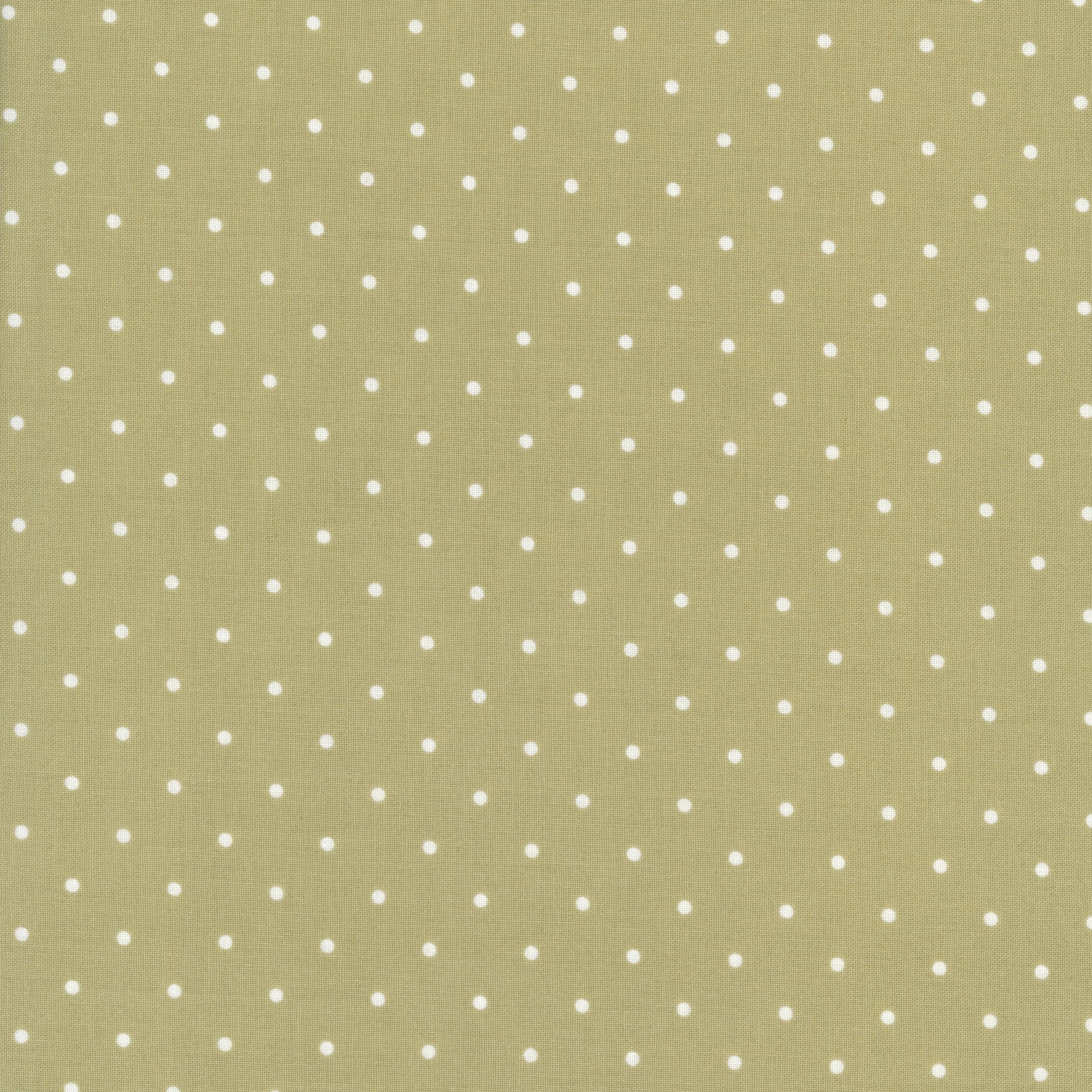 Moda Christmas Eve - Sage Snow Dots - Patchwork and Quilting Fabric from Brown's Craft Shed (Tags: Fabric basics blenders christmas Christmas Eve festive green Moda polka dots quilting cotton solid blender )