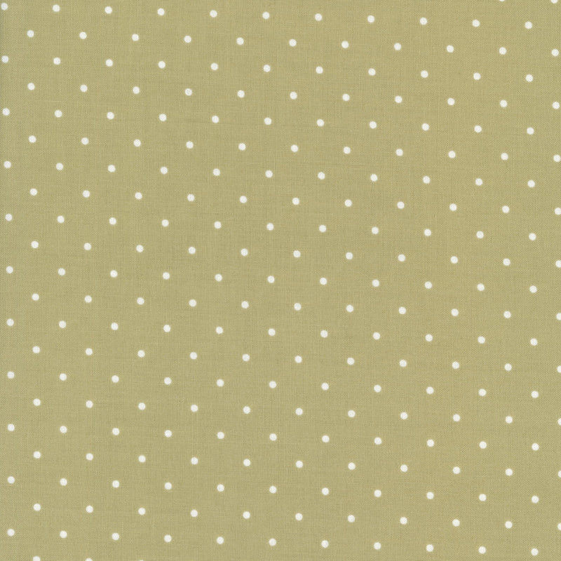 Moda Christmas Eve - Sage Snow Dots - Patchwork and Quilting Fabric from Brown's Craft Shed (Tags: Fabric basics blenders christmas Christmas Eve festive green Moda polka dots quilting cotton solid blender )