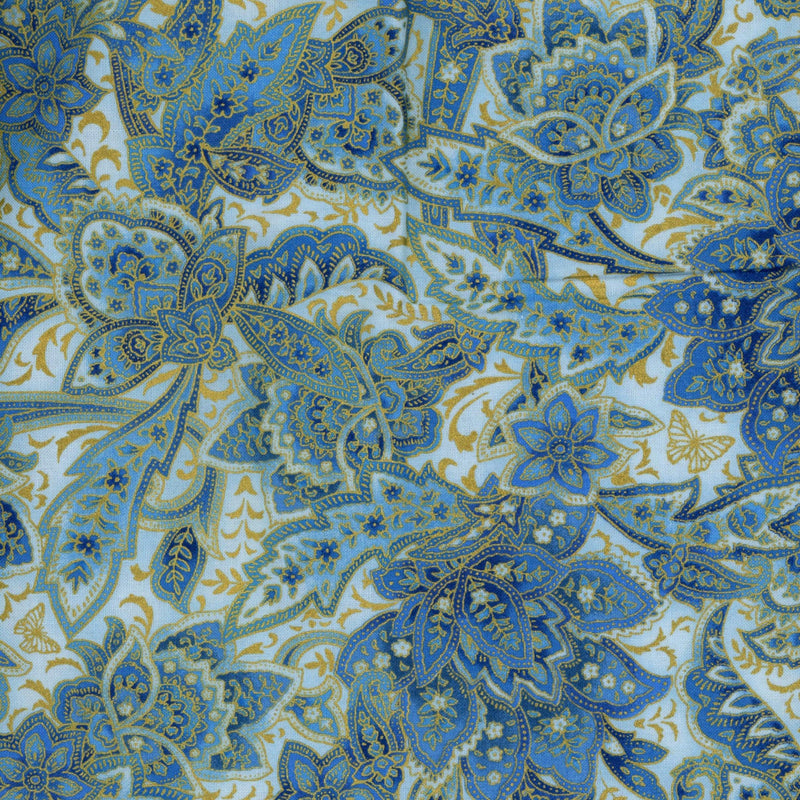 Robert Kaufman Fabric Bella Mariposa - Patchwork and Quilting Fabric from Brown's Craft Shed (Tags: Fabric blue Floral )