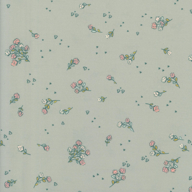 Art Gallery Fabrics - Love Letters Collection Falling in Love Sky by Becca Plymale - Patchwork and Quilting Fabric from Brown's Craft Shed (Tags: Fabric Art Gallery Fabrics Becca Plymale blue cotton cream delicate Falling in Love Sky feminine Floral garden Love Letters nature pastel patchwork pink quilting romantic )