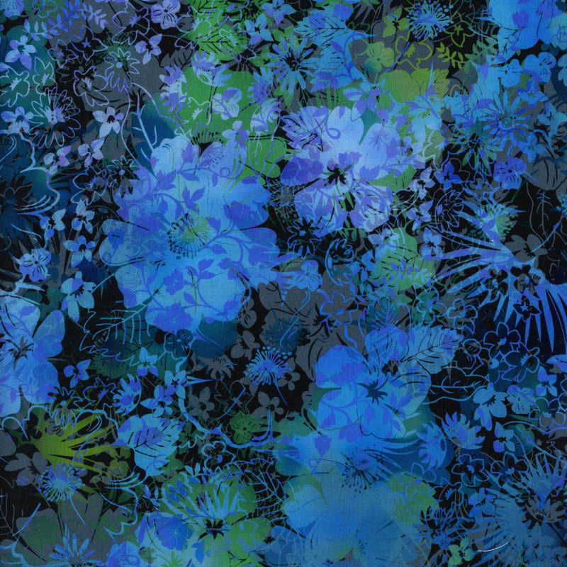 Lloyd Curzon I Dream in Colour - Blue Floral Vines