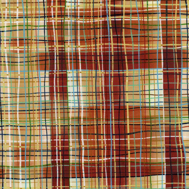 Studio E Fabrics Watercolor Plaid Sunset Orange