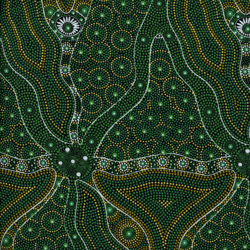 M&S Textiles Bush Tomato and Waterhole Green - Patchwork and Quilting Fabric from Brown's Craft Shed (Tags: Fabric australiana green multi )