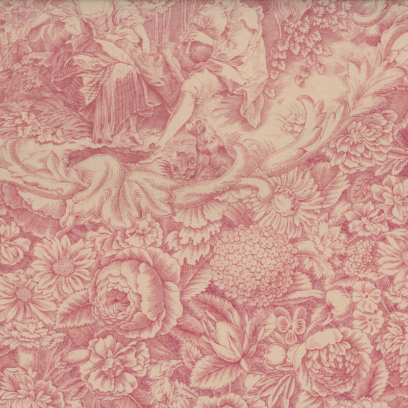 Live Life Collection – Pastoral Red Toile Fabric
