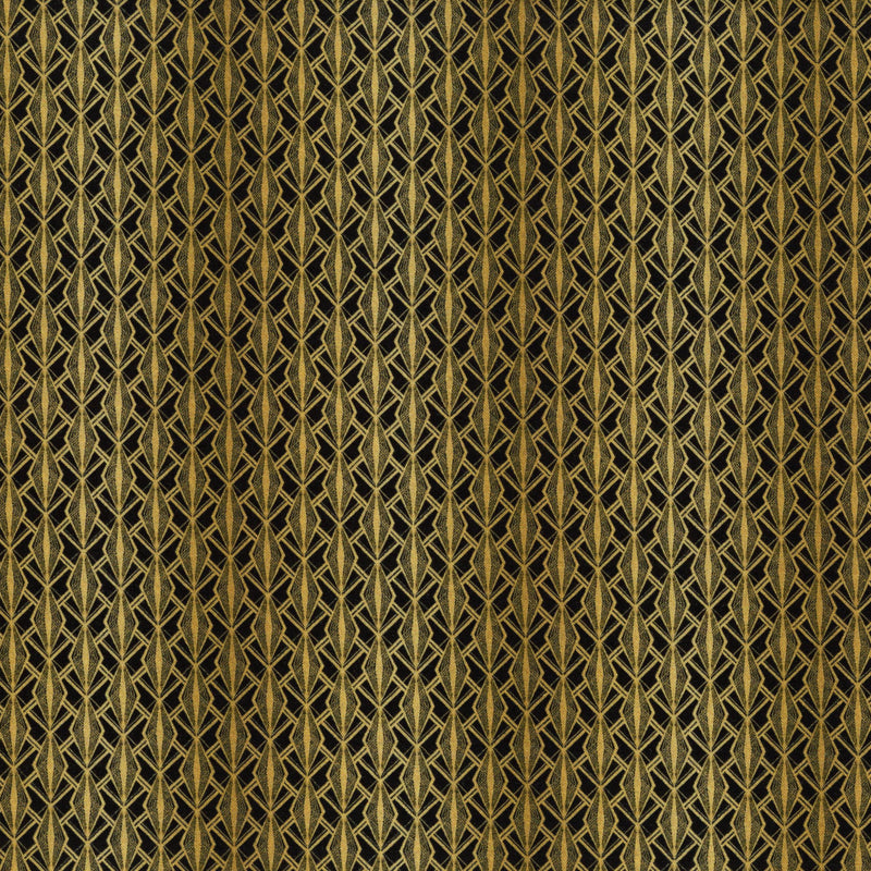In The Beginning Fabrics - Steampunk Menagerie by Jason Yenter - Patchwork and Quilting Fabric from Brown's Craft Shed (Tags: Fabric art deco Black blender Geometric gold Jason Yenter lattice lines patterns steampunk Steampunk Menagerie vintage )
