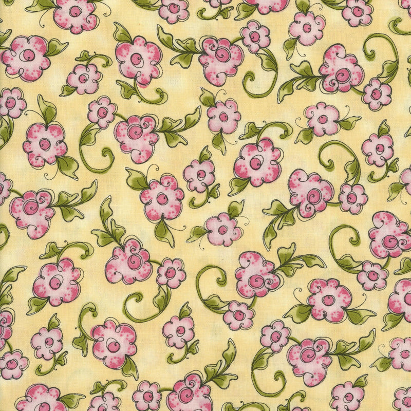 Quilting Treasures - Very Fairy - Patchwork and Quilting Fabric from Brown's Craft Shed (Tags: Fabric children cotton Floral garden green nature pastel patchwork pink playful quilting Quilting Treasures spring Very Fairy whimsical )