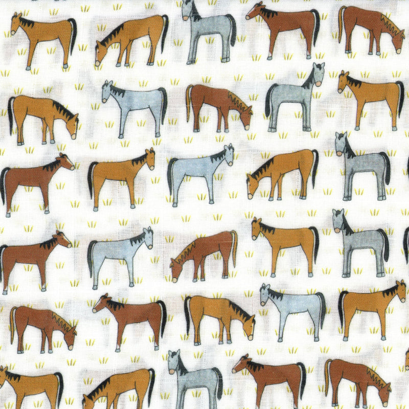 Devonstone Collection Red Tractor Muslin by Rachael Flynn - Patchwork and Quilting Fabric from Brown's Craft Shed (Tags: Fabric animal animals Brown children cream Devonstone Collection grey horse nature Neutral playful Rachael Flynn whimsical wildlife )