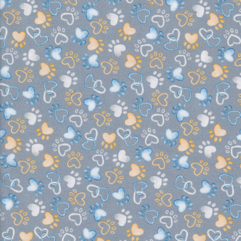 Kenard & Kenard Fabrics Pawfect Paws Grey - Patchwork and Quilting Fabric from Brown's Craft Shed (Tags: Fabric children grey )