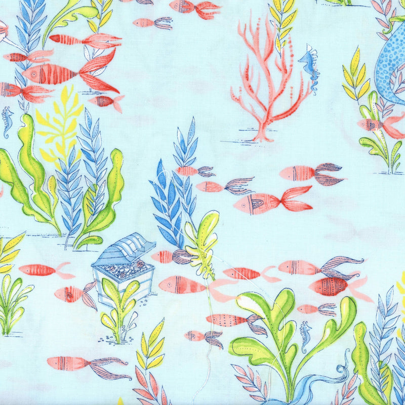 Cori Dantini by blend - Mermaid Days - Patchwork and Quilting Fabric from Brown's Craft Shed (Tags: Fabric aqua Blend Fabrics blue Cori Dantini fish green Mermaid Days novelty ocean playful sea life water whimsical )