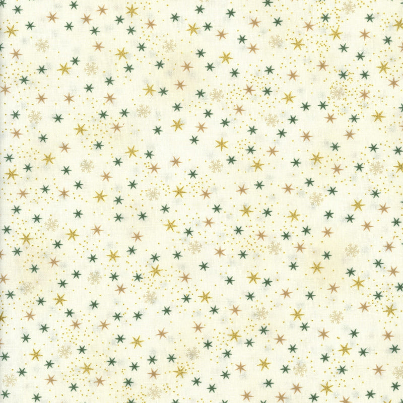 Stof Fabrics We Love Christmas - Stars - Patchwork and Quilting Fabric from Brown's Craft Shed (Tags: Fabric blenders christmas cream festive gold green holiday metallic novelty patterns snowflakes Stof Fabrics )