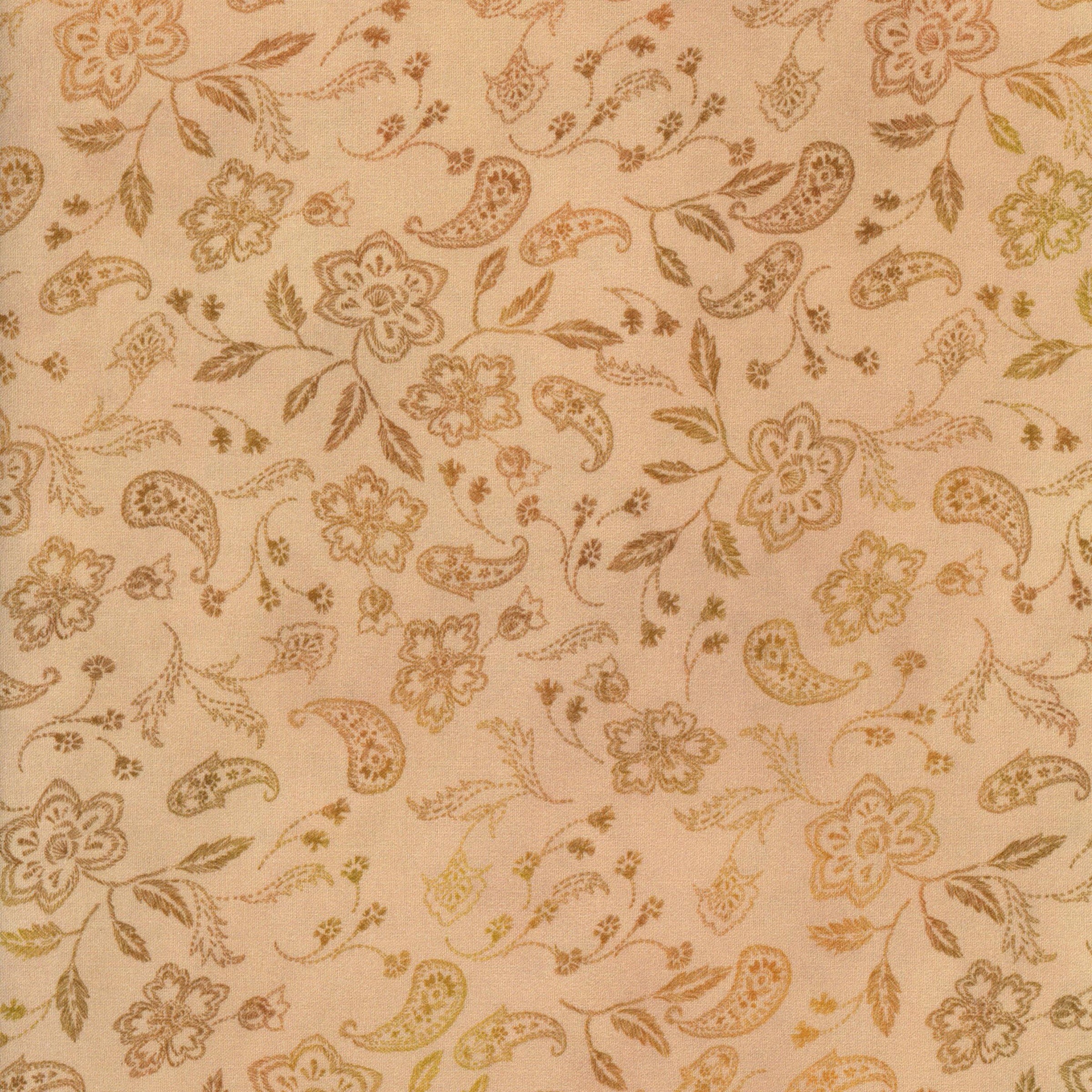 In The Beginning Fabrics - Resplendent by Jason Yenter - Patchwork and Quilting Fabric from Brown's Craft Shed (Tags: Fabric classic cream elegant Floral gold Jason Yenter Neutral paisley Resplendent sand traditional vines )
