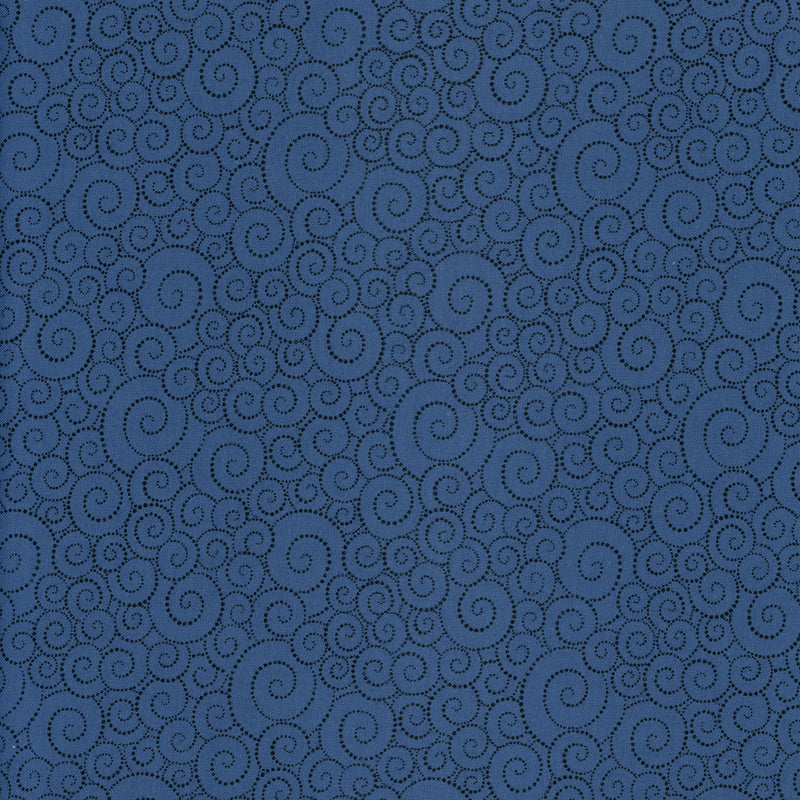Kennard & Kennard - Midnight Scroll - Patchwork and Quilting Fabric from Brown's Craft Shed (Tags: Fabric basics blenders blue dots Kennard & Kennard Fabrics navy patterns swirls textures vines )