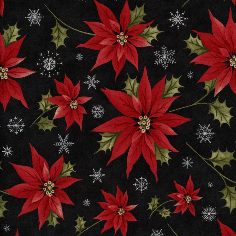 Moda Fabrics - Poinsettia Plaza - Patchwork and Quilting Fabric from Brown's Craft Shed (Tags: Fabric elegant festive Floral green holiday holly Moda Fabrics patchwork poinsettia Poinsettia Plaza quilting red seasonal snowflake )