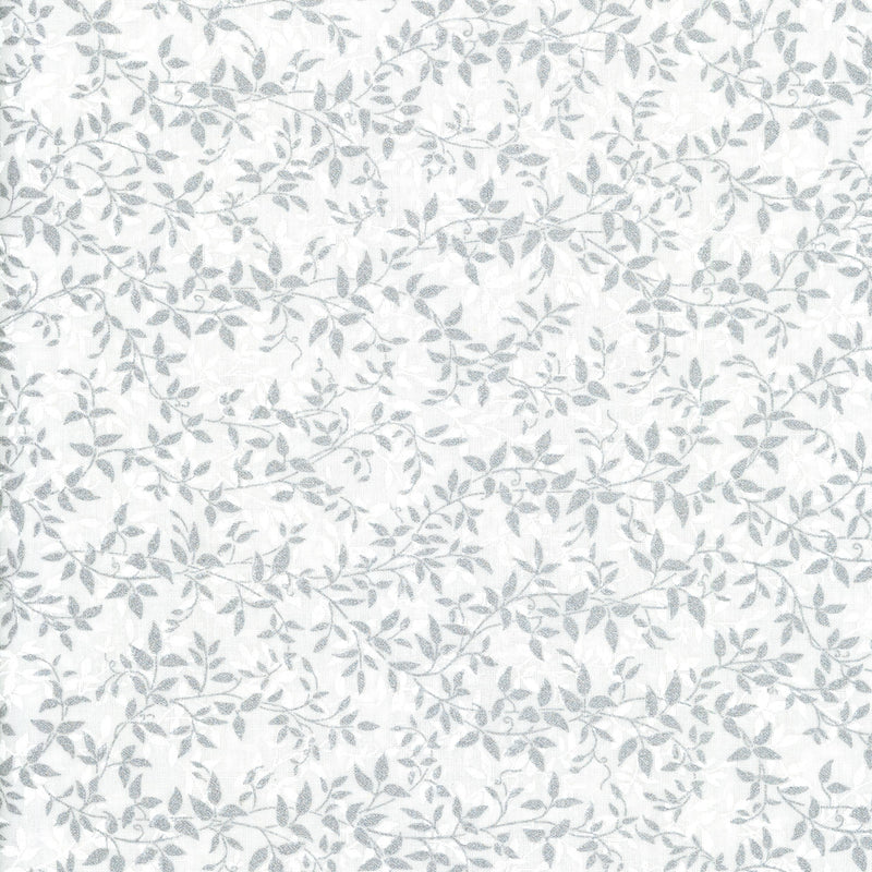 Hoffman Fabrics Sparkle & Fade - White/Silver - Patchwork and Quilting Fabric from Brown's Craft Shed (Tags: Fabric blender christmas elegant Hoffman Fabrics metallic nature patchwork quilting silver sparkle specialty vines white )