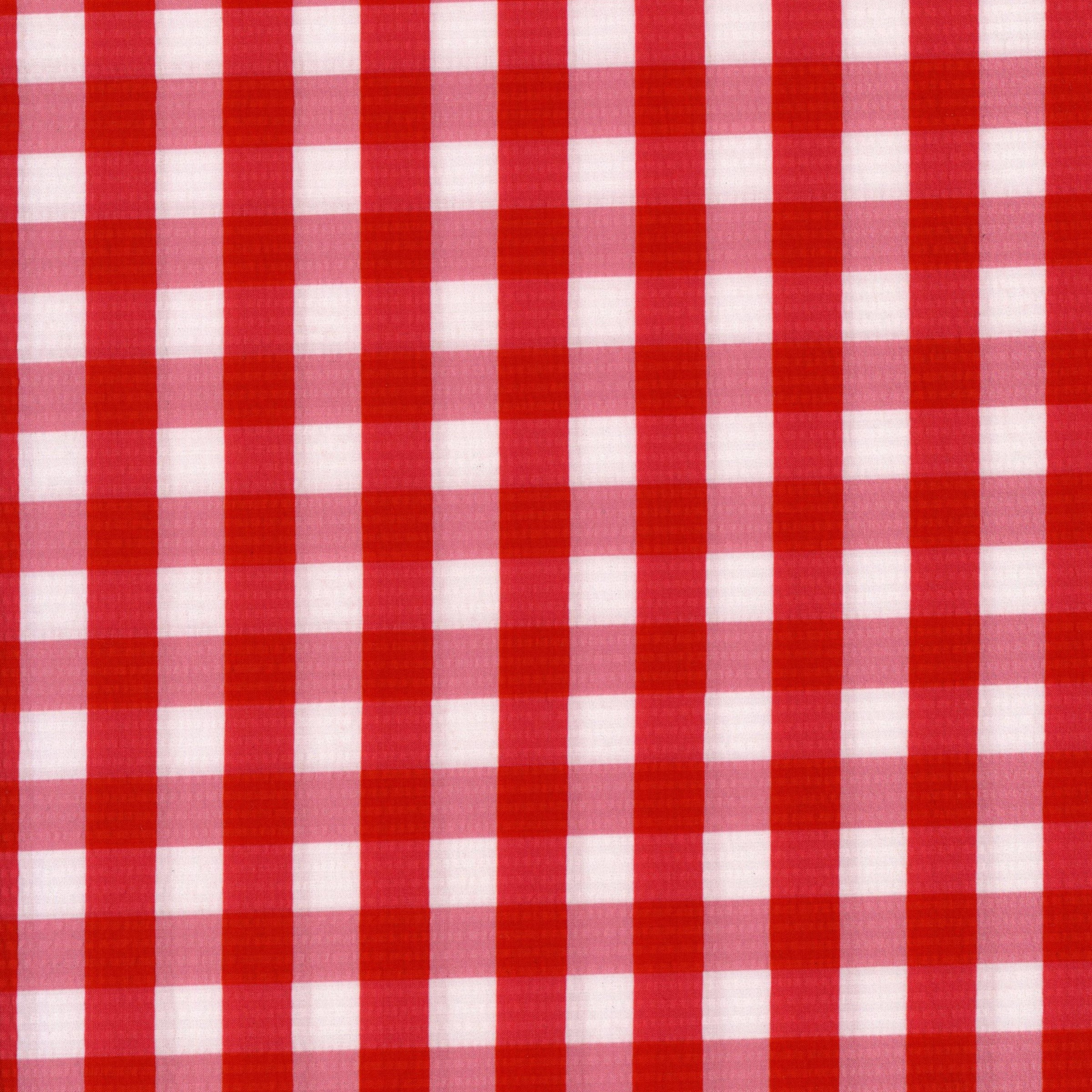 Devonstone Collection - Gingham Seersucker (Red) - Patchwork and Quilting Fabric from Brown's Craft Shed (Tags: Fabric check children classic Devonstone Collection home décor picnic playful red Stripes Vancet Check vintage white )