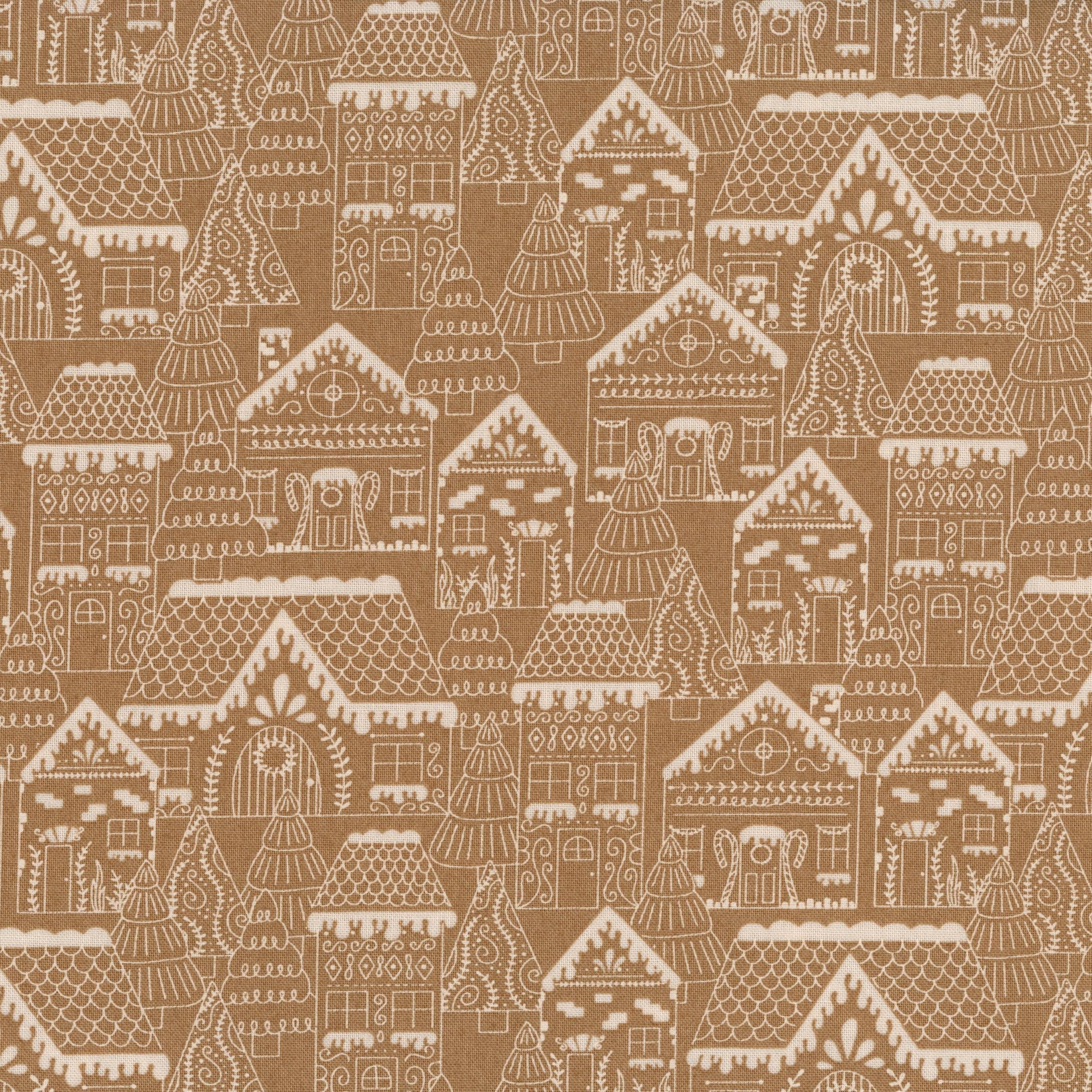 Moda Gingerbread Lane by Kiley Quilt Room - Patchwork and Quilting Fabric from Brown's Craft Shed (Tags: Fabric Brown Cream Gingerbread Houses Gingerbread Lane Kiley Quilt Room Moda Fabrics )