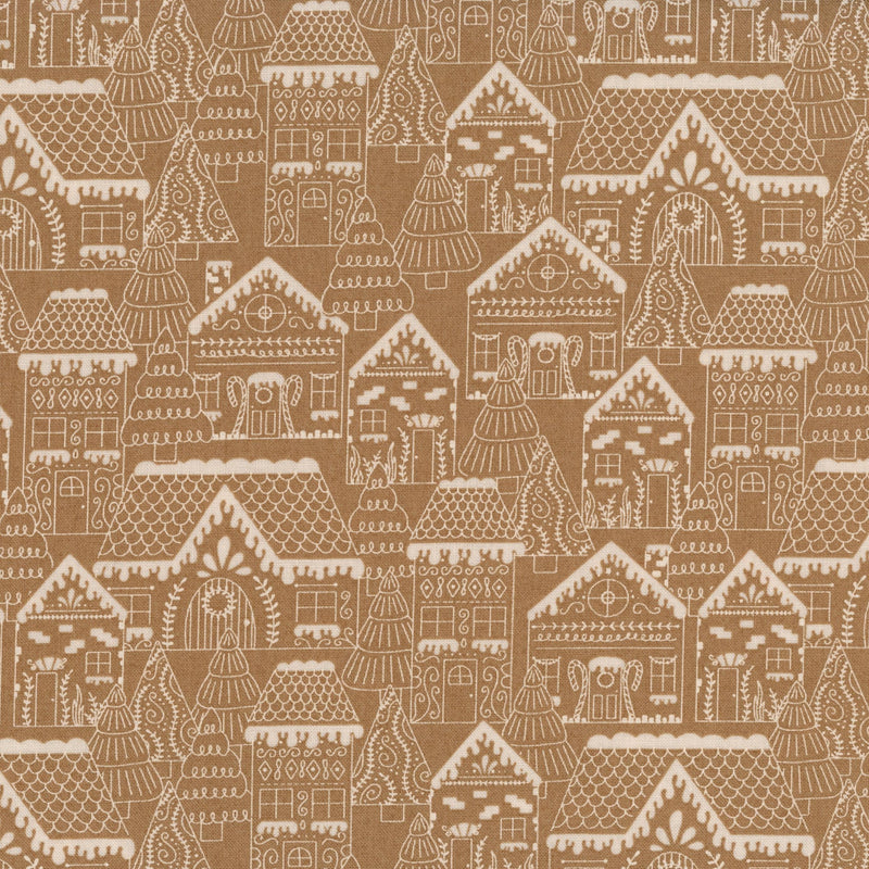 Moda Gingerbread Lane by Kiley Quilt Room - Patchwork and Quilting Fabric from Brown's Craft Shed (Tags: Fabric Brown Cream Gingerbread Houses Gingerbread Lane Kiley Quilt Room Moda Fabrics )