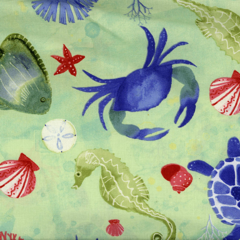 Lloyd Curzon Sanbel - Under The Sea - Patchwork and Quilting Fabric from Brown's Craft Shed (Tags: Fabric animal blue children green multi )