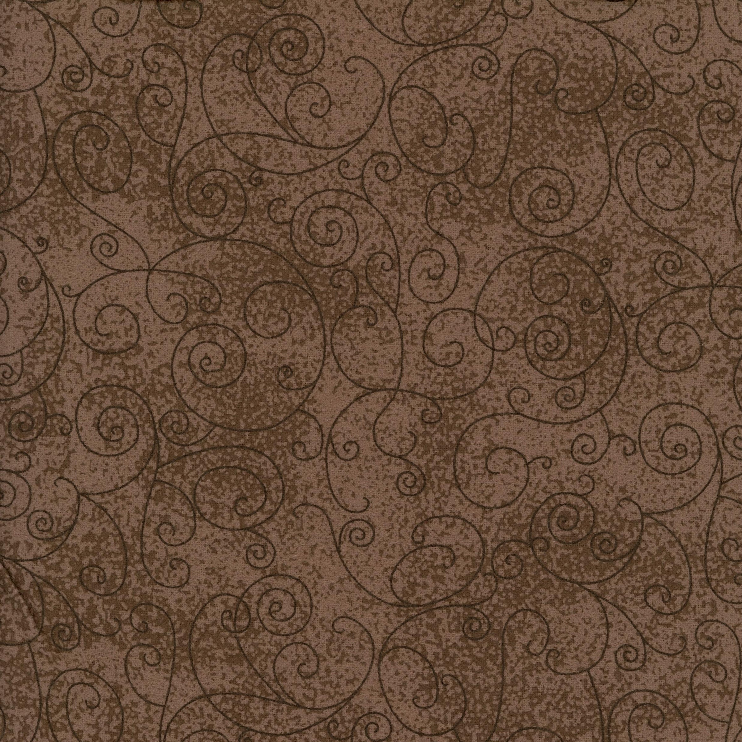 Flannelette Backing - Brown - Patchwork and Quilting Fabric from Brown's Craft Shed (Tags: Fabric autumn backing blender Brown cosy Flannelette Backing rustic scroll swirls textured tonal traditional )