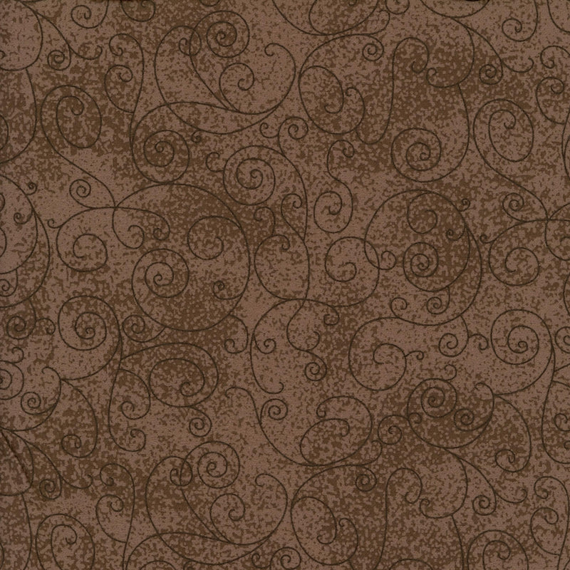 Flannelette Backing - Brown - Patchwork and Quilting Fabric from Brown's Craft Shed (Tags: Fabric autumn backing blender Brown cosy Flannelette Backing rustic scroll swirls textured tonal traditional )