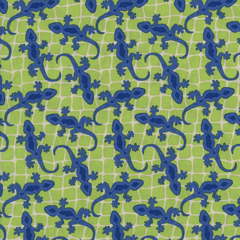 Ella Blue Terra Australis 2 by Emma Jean Jansen - Patchwork and Quilting Fabric from Brown's Craft Shed (Tags: Fabric animal animals blue bold children Ella Blue Emma Jean Jansen gecko green lizard modern novelty playful quilting specialty whimsical )