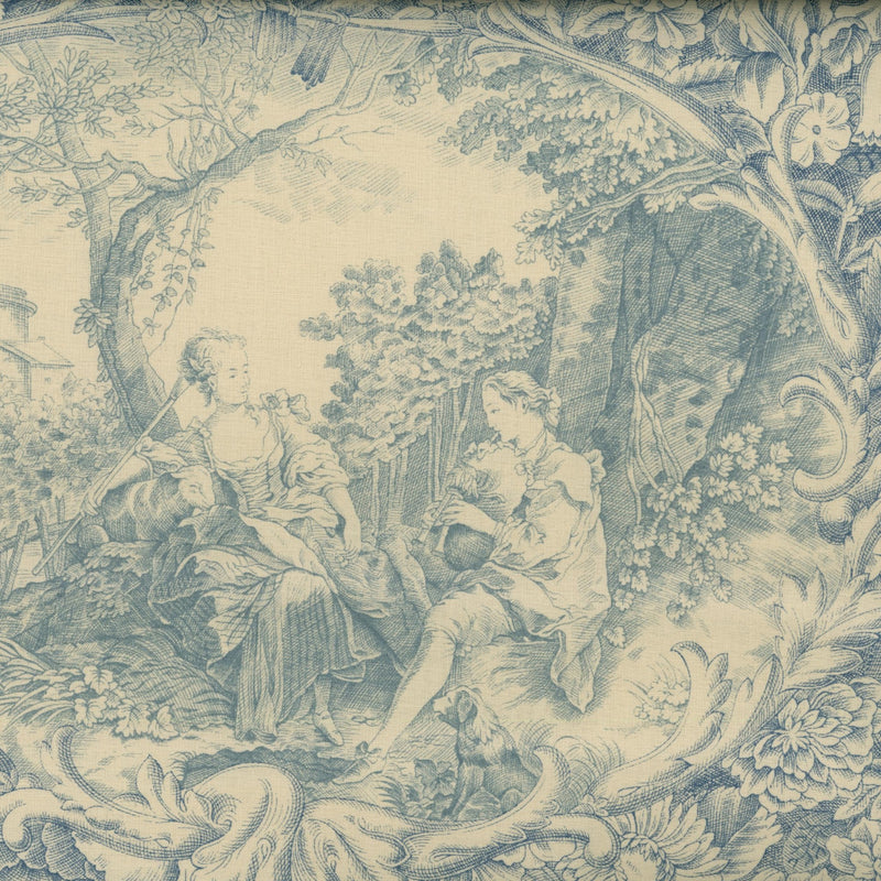 Live Life Collection – Pastoral Blue Toile Fabric