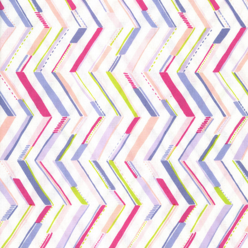 Blend Sundaland Jungle Katy Tanis - Patchwork and Quilting Fabric from Brown's Craft Shed (Tags: Fabric chevron children green lines multi pastel patterns pink playful purple Stripes whimsical )