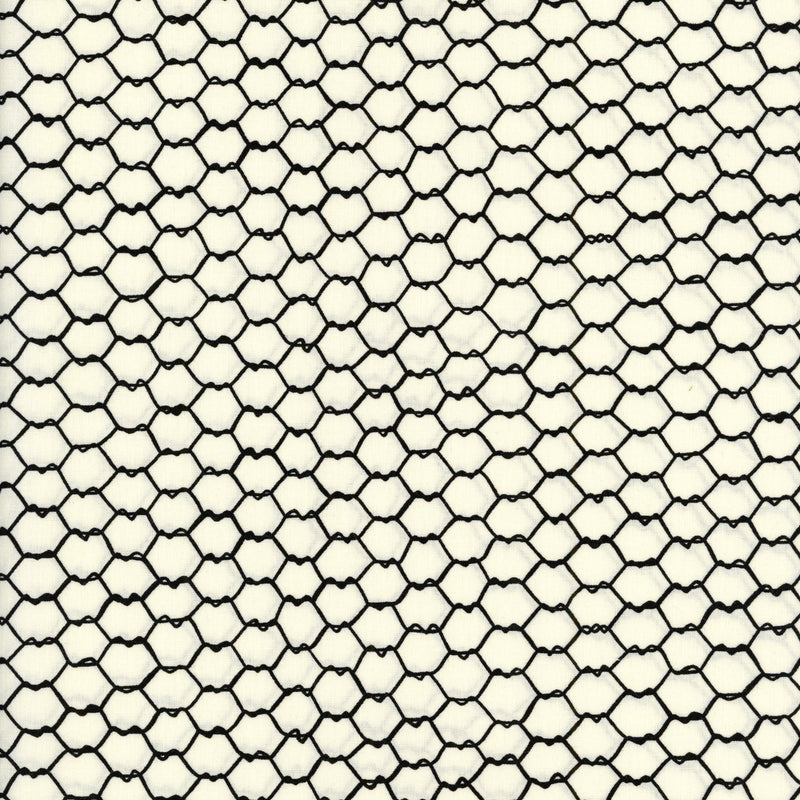 Alexander Henry Fabrics: In The Kitchen - Chicken Wire - Patchwork and Quilting Fabric from Brown's Craft Shed (Tags: Fabric animals chicken country farmhouse Geometric kitchen Neutral novelty patterns rustic white )