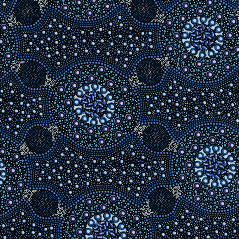 M&S Textiles - Bush Flowers Blue by Marlene Doolan