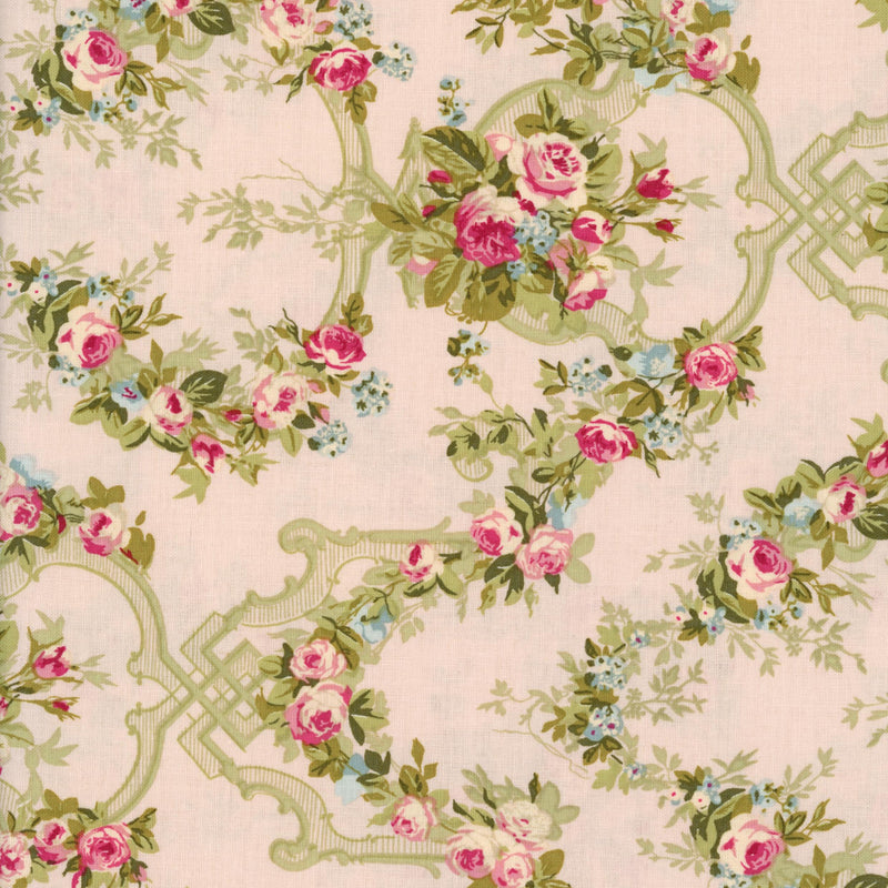 Anna Griffin Inc - Camilla Collection - Patchwork and Quilting Fabric from Brown's Craft Shed (Tags: Fabric Anna Griffin Inc botanical Camilla classic elegant feminine Floral flowers garden green pastel pink roses shabby chic vintage )