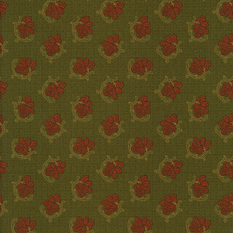 Windham Fabrics - Kindred Spirits 2 by Jill Shaulis of Yellow Creek Quilt Designs - Patchwork and Quilting Fabric from Brown's Craft Shed (Tags: Fabric autumn classic gold green heritage Jill Shaulis Kindred Spirits 2 patchwork quilting red reproduction small print traditional vintage Windham Fabrics Yellow Creek Quilt Designs )