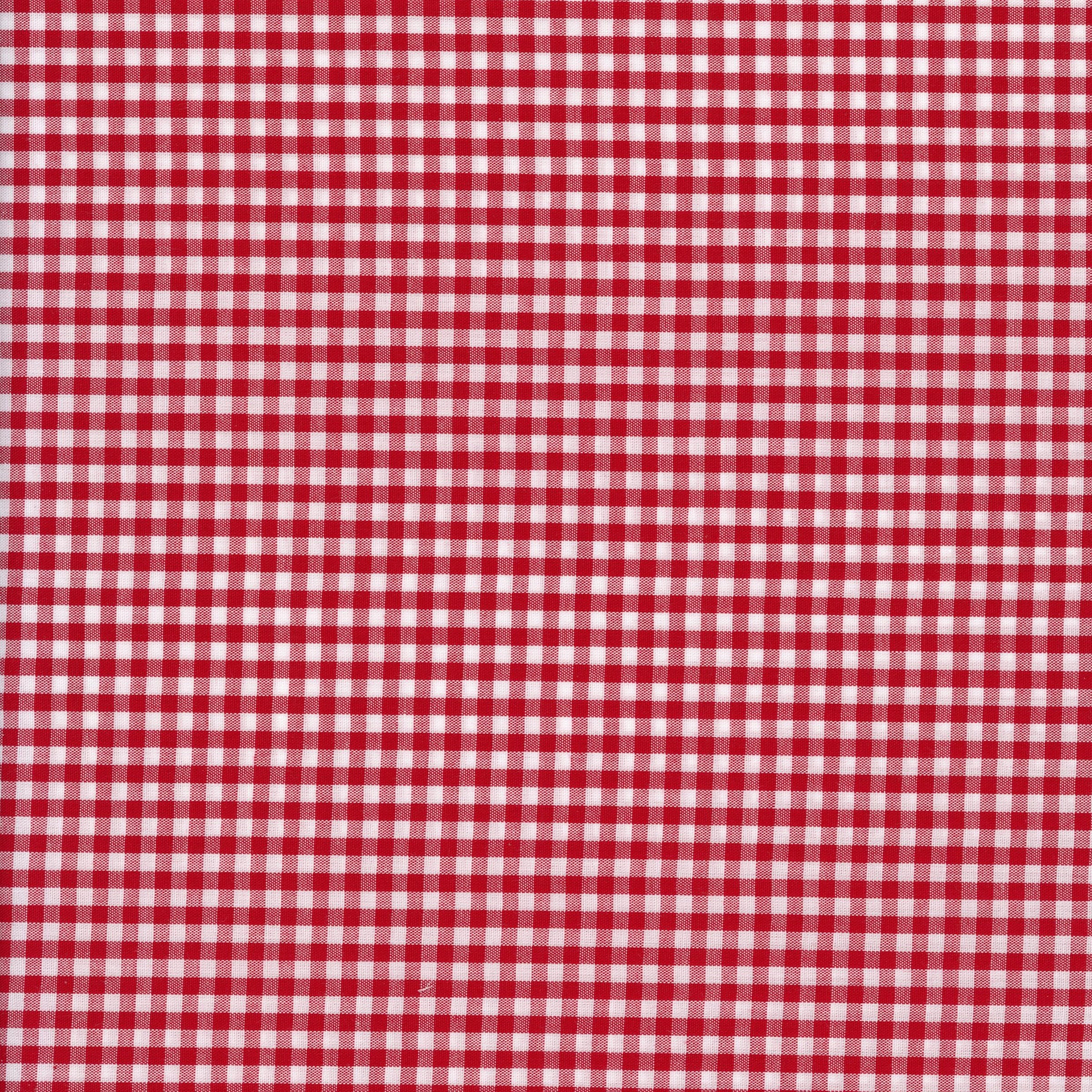 Gingham Check (Medium - Red) - Patchwork and Quilting Fabric from Brown's Craft Shed (Tags: Fabric checks country style picnic red white )