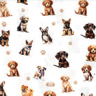 Devonstone Coops Farm - Patchwork and Quilting Fabric from Brown's Craft Shed (Tags: Fabric animal animals children Coop's Farm cream cute dog novelty pet playful puppy whimsical white )