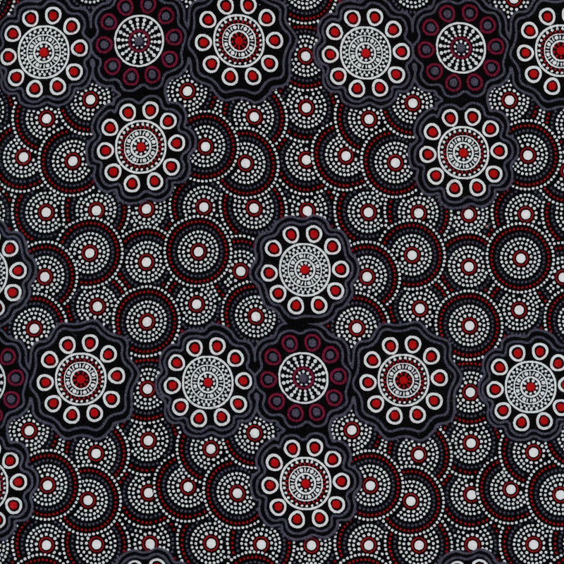 M&S Textiles Australia Ladies Wild Fruits Black - Patchwork and Quilting Fabric from Brown's Craft Shed (Tags: Fabric australiana Black )