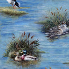 Hoffman Fabrics - Lakeside Echo (Lake) - Patchwork and Quilting Fabric from Brown's Craft Shed (Tags: Fabric animal birds blue duck green Hoffman Fabrics lake Lakeside Echo nature rustic scenic water wildlife )