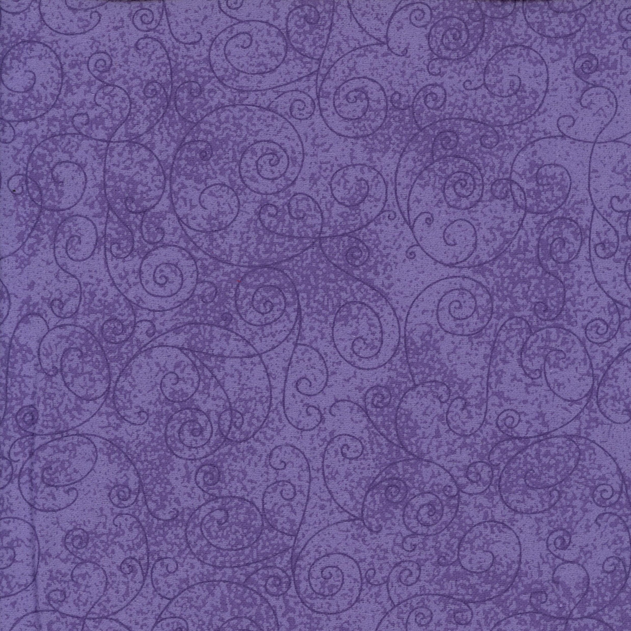 Flannelette Backing - Purple - Patchwork and Quilting Fabric from Brown's Craft Shed (Tags: Fabric backing blender cosy Flannelette Backing purple scroll swirls textured tonal violet )