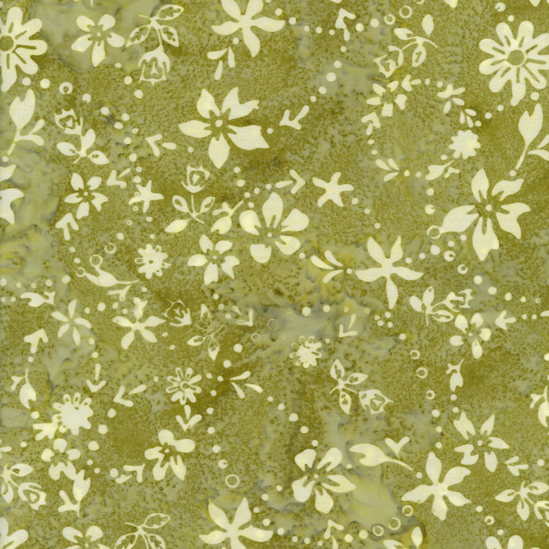 Banyan Batiks Rose Parade - Patchwork and Quilting Fabric from Brown's Craft Shed (Tags: Fabric Banyan Batiks batik blenders cream Floral garden green nature Neutral olive plants Rose Parade soft floral textures )